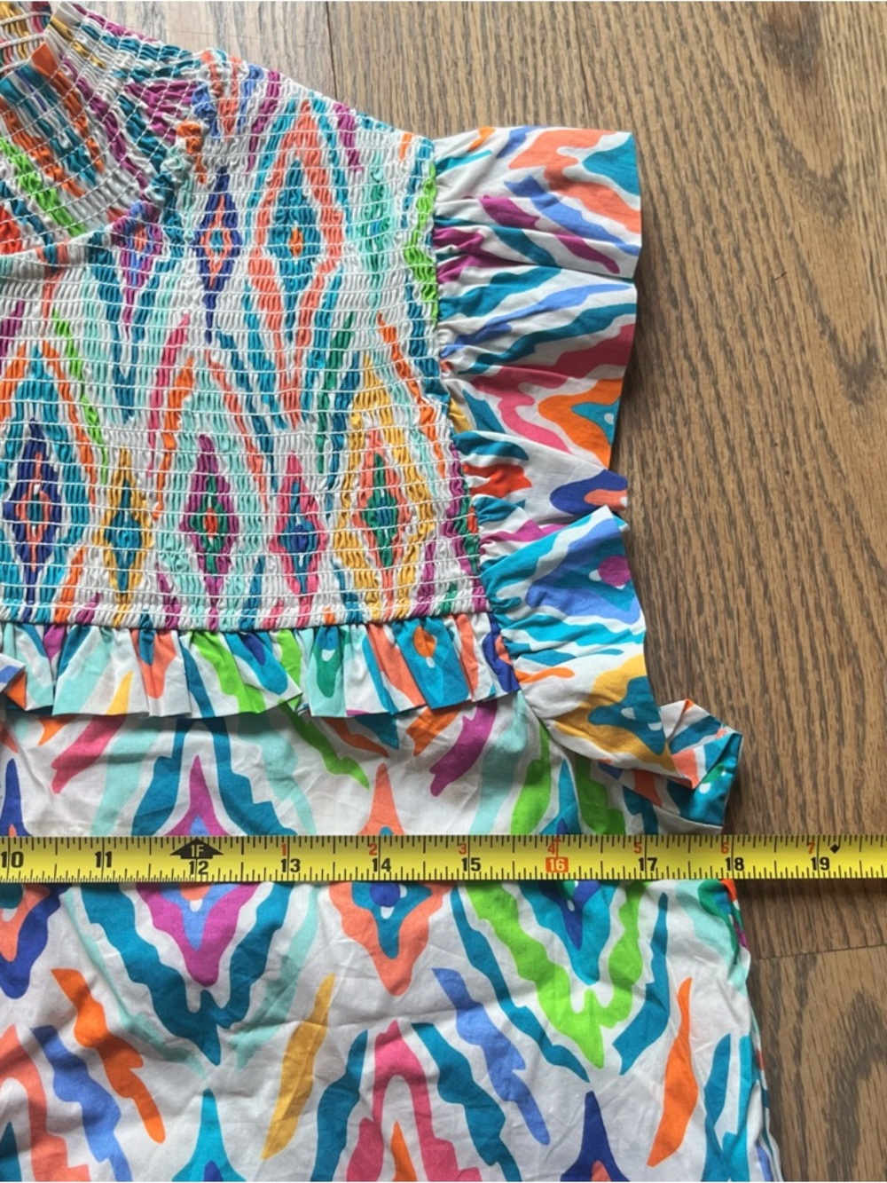 THML Multicolor Floral Ruffle Sleeve Top Size Small - Picture 5 of 5